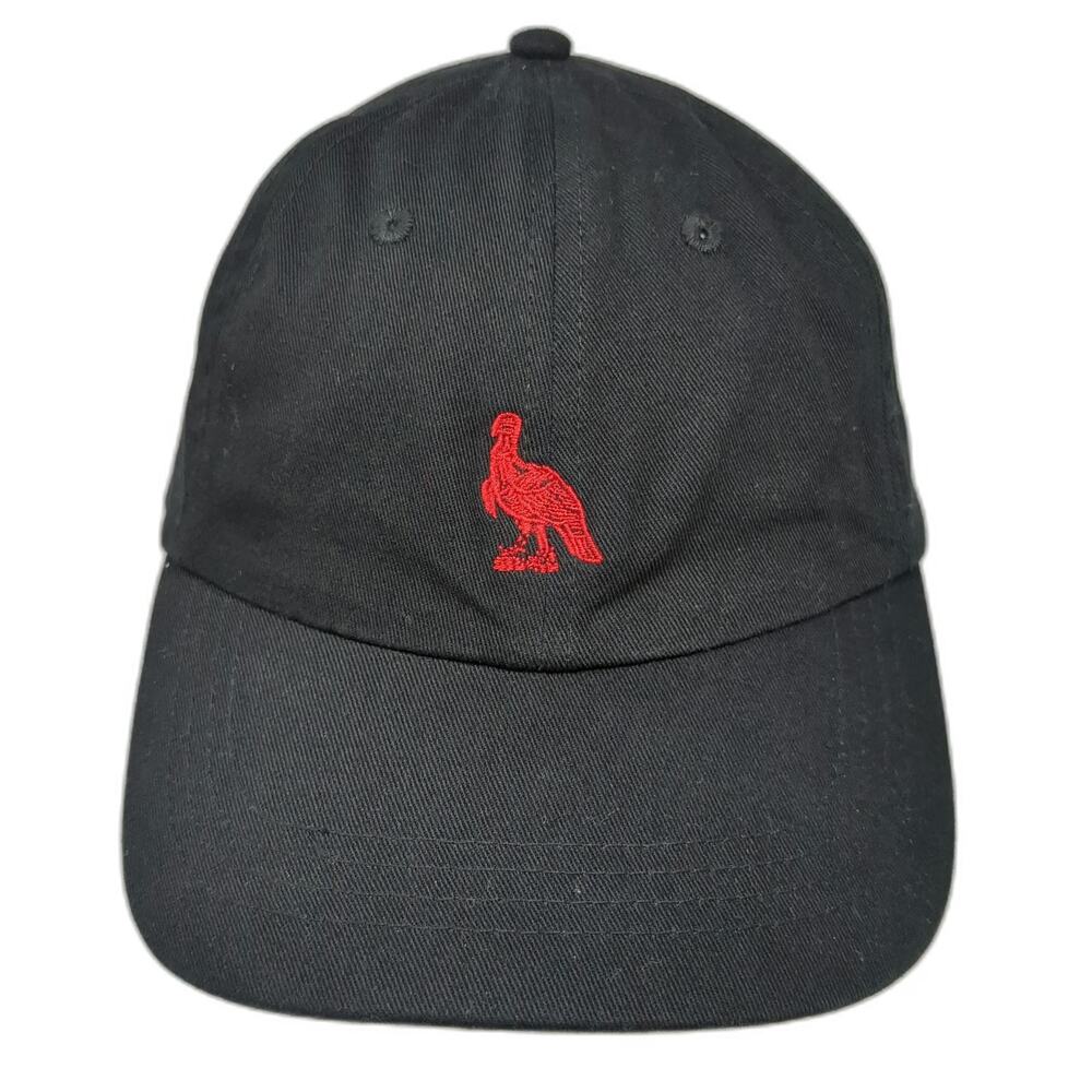 Wild Turkey Baseball Cap Black Red One Size Embroidered Logo Strapback Hat